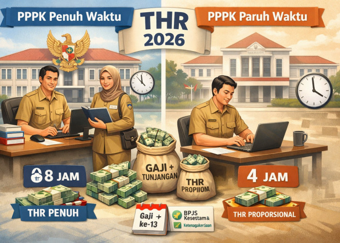 Perbedaan THR PPPK Penuh Waktu dan Paruh Waktu 2026, Ini Rinciannya