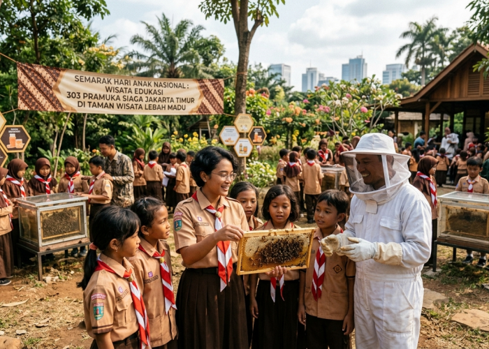 Senyum Siaga di Dunia Lebah: 303 Pramuka Jak-Tim Sulap Hari Anak Nasional Jadi Edukasi Manis!