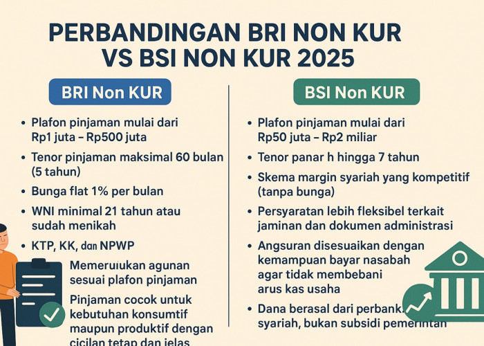 Perbandingan Pinjaman BRI Non KUR vs BSI Non KUR 2025: Pilih Mana yang Paling Menguntungkan?