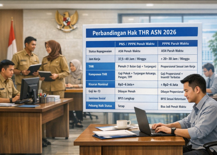 Perbedaan THR PNS PPPK Penuh Waktu dan Paruh Waktu 2026