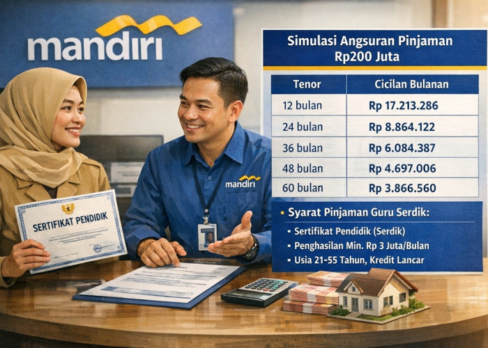 Bank Mandiri Buka Pinjaman Tanpa Agunan Khusus Guru Serdik dengan Plafon Rp200 Juta, Ini Tabel Cicilannya