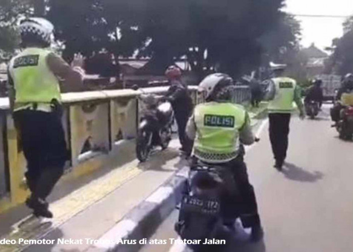 Viral Video Pemotor Nekat Trobos Arus di atas Trotoar Jalan, Polisi Langsung Beraksi Berikan Tindakan!