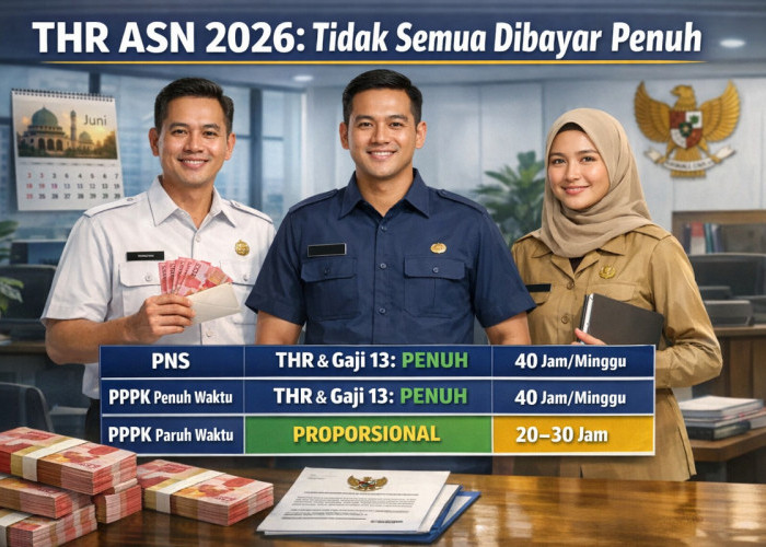 Perbandingan Lengkap THR dan Gaji 13 ASN 2026: PNS vs PPPK Penuh vs Paruh Waktu