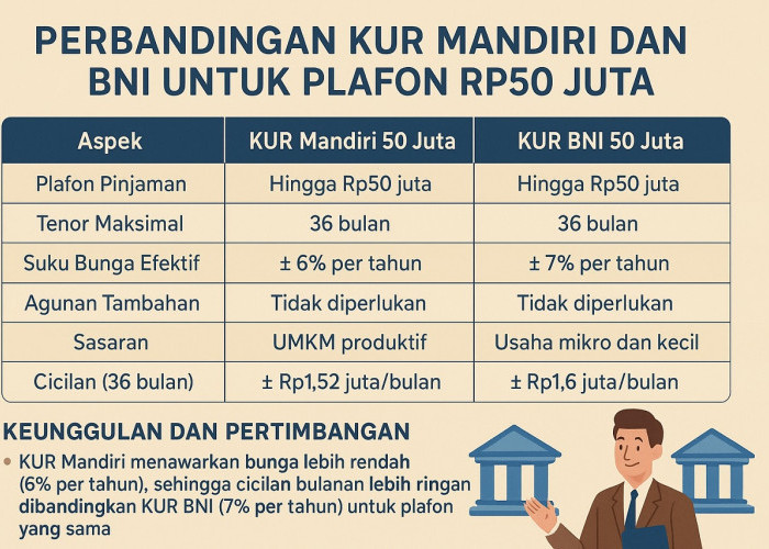 Mau KUR 50 Juta Tanpa Agunan? Ini Bedanya Mandiri dan BNI Tahun 2025