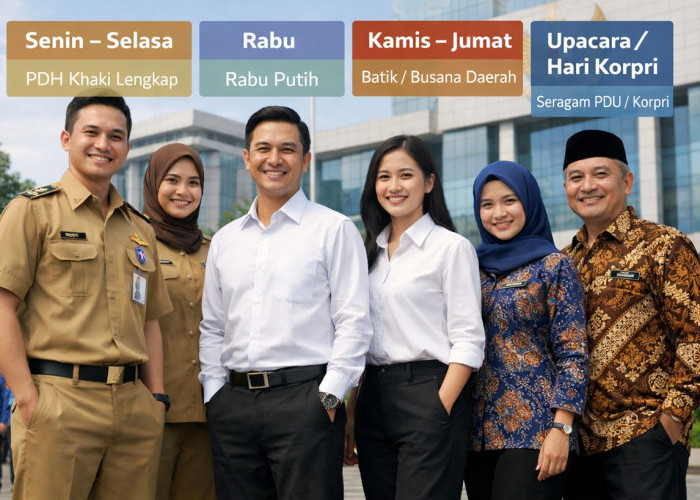 Resmi Berlaku 2026! Ini Jadwal Lengkap Seragam PNS dan PPPK Penuh Waktu dan Paruh Waktu Selama Seminggu Penuh