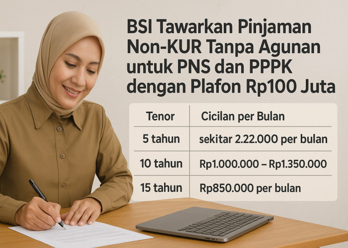 Bank BSI Tawarkan Pinjaman Non-KUR Tanpa Agunan untuk PNS dan PPPK dengan Plafon Rp100 Juta