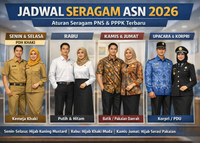 Jadwal Seragam PNS dan PPPK, dan Paruh Waktu 2026 dari Senin hingga Jumat