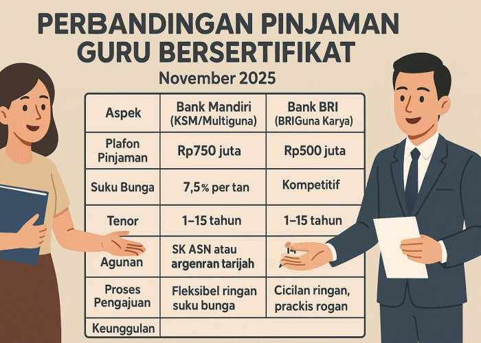 Pinjaman Tanpa Agunan untuk Guru Serdik, Pilih Mandiri atau BRI?