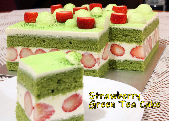 Kue Kekinian yang Memukau! Gabungkan Rasa dan Estetika: Strawberry Green Tea Cake - Ini Resep & Cara Buatnya!