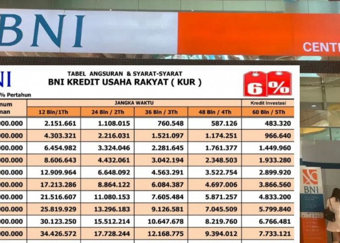 Tabel Simulasi Angsuran KUR BNI Rp 10 Juta Desember 2025