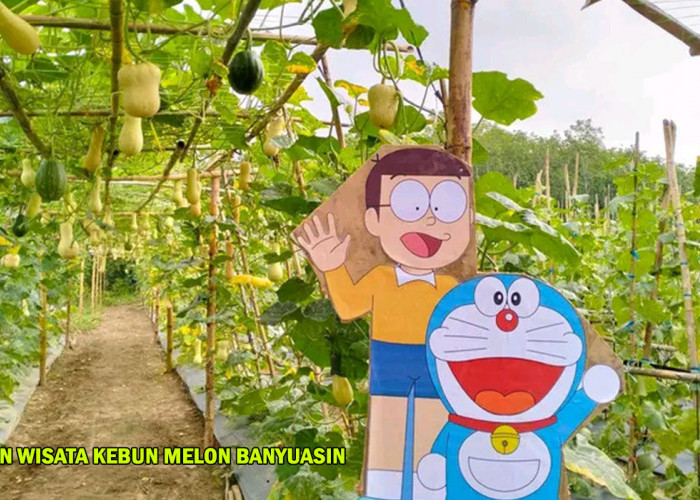 Ada Pintu Doraemon Lho! Taman Wisata Kebun Melon Dekat Taman Kota Pangkalan Balai Banyuasin, Wisatawan Ayo!