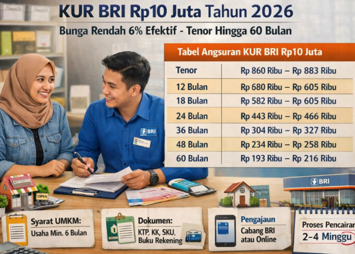 Tabel KUR BRI Maret 2026 Resmi Rilis, Bunga 6 Persen dan Plafon hingga Rp500 Juta