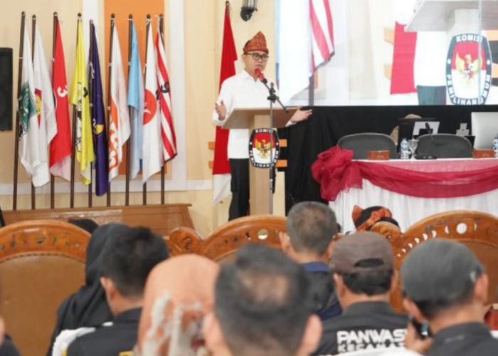 Pembukaan Rapat Pleno PJ Bupati Banyuasin Optimis, Partisipasi Pemilu Meningkat Tahun 2024