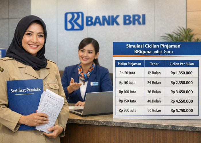 Tabel Pinjaman Tanpa Agunan Bank BRI untuk Guru Serdik, Plafon Hingga Rp 500 Juta dengan Bunga Ringan