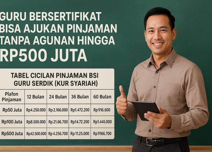 Tabel Pinjaman Tanpa Agunan Bank BSI Khusus Guru Serdik: Plafon Hingga Rp 500 Juta dengan Cicilan Ringan