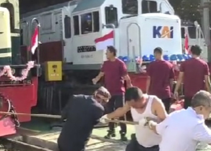 Luar Biasa! Lomba Tarik Kereta Karyawan PT KAI Jadi Viral dalam Perayaan HUT RI ke-78