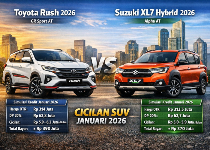 Simulasi Kredit Toyota Rush vs Suzuki XL7 Hybrid Januari 2026: Adu Cicilan, Mana Lebih Hemat untuk Keluarga?