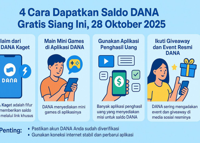 4 Cara Dapatkan Saldo DANA Gratis Siang Ini, 28 Oktober 2025