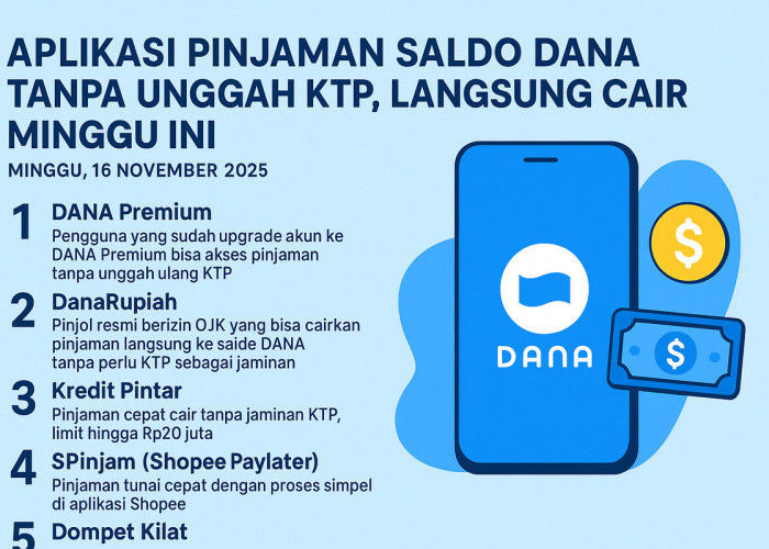 5 Aplikasi Pinjaman Saldo DANA Tanpa Unggah KTP, Langsung Cair Minggu Ini