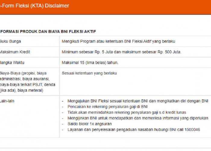 Cicilan Pinjaman di Bank BNI Hanya Sekitar 2 Jutaan, Tenor Fleksibel Bikin Nyaman Buat PPPK