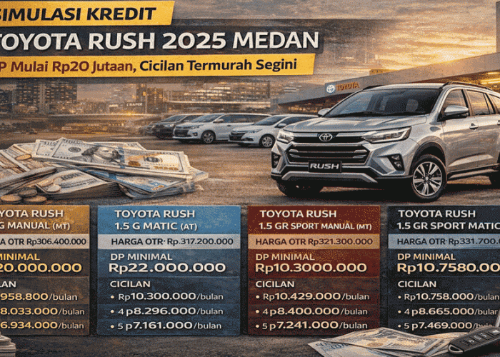 Simulasi Kredit Toyota Rush 2025 Medan: DP Mulai Rp20 Jutaan, Cicilan Termurah Segini