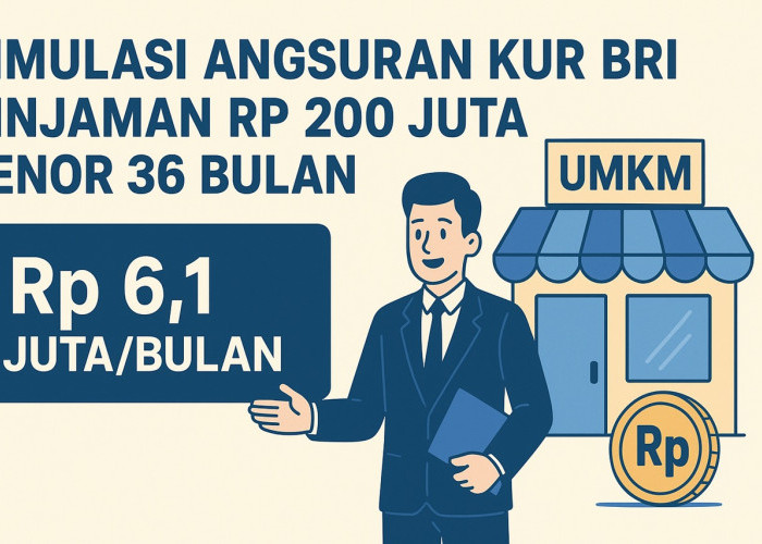 Simulasi Angsuran KUR BRI 2025 Pinjaman Rp 200 Juta Tenor 36 Bulan, Cicilan Sekitar Rp 6,1 Juta Per Bulan