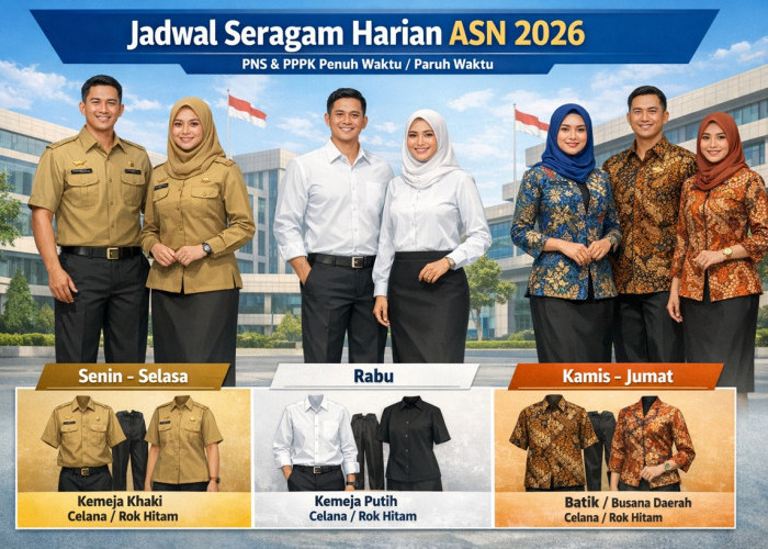 Jadwal Resmi Penggunaan Seragam ASN 2026, Berlaku untuk PNS, PPPK Penuh Waktu dan Paruh Waktu