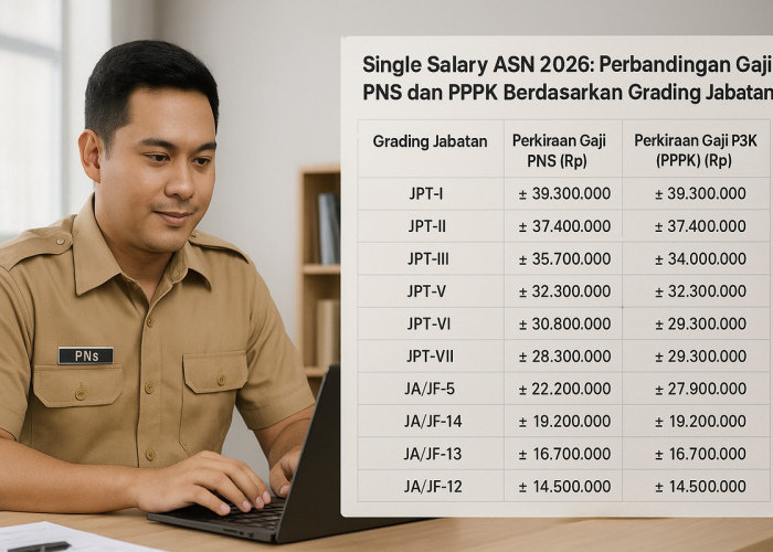 Single Salary ASN 2026: Ini Perbandingan Gaji PNS dan PPPK Berdasarkan Grading Jabatan