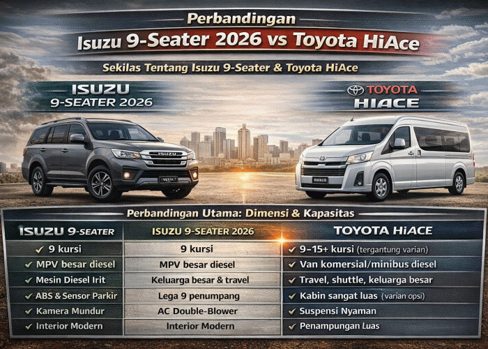 Isuzu 9-Seater vs Toyota HiAce: Mana yang Lebih Cocok untuk Keluarga Besar & Usaha Travel?