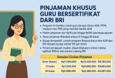 Tabel Pinjaman Bank BRI Khusus Guru Pemilik Serdik Plafon Rp 200 Juta, Non KUR Tanpa Agunan
