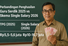 Perbandingan Penghasilan Guru Serdik Pakai Sistem TPG vs Single Salary, Simulasi Gaji Bikin Melongo