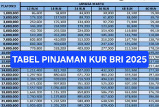 Tabel Angsuran KUR BRI Plafon Rp10 Juta 2025
